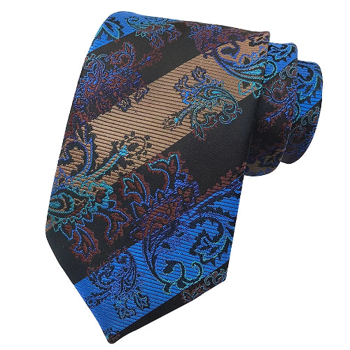 Cravatta di seta broccata a righe da uomo di classe