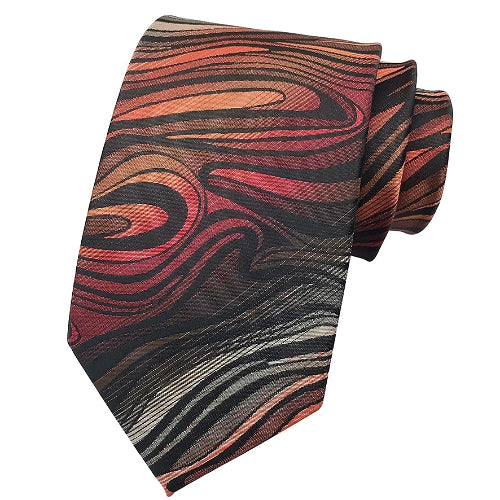 Cravatta di seta ondulata rossa da uomo di classe