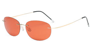 Classy Men Red Lightweight Oval Sunglasses