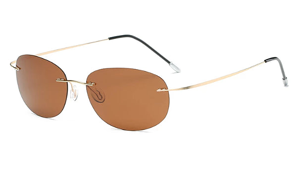 Classy Men Brown Lightweight Oval Sunglasses - Classy Men Collection