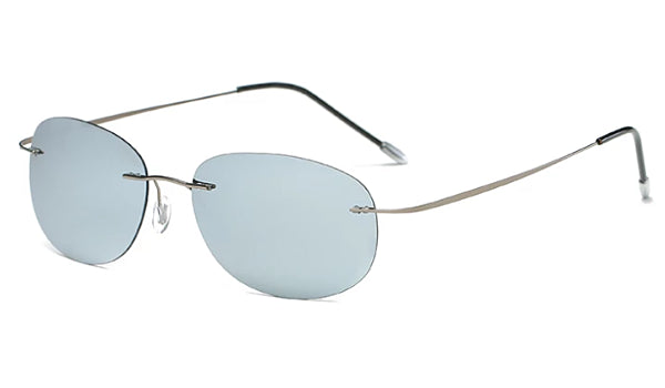 Classy Men Silver Lightweight Oval Sunglasses