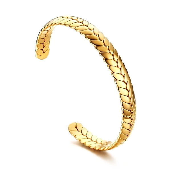 Braided Gold Cuff Bracelet | Classy Men Collection