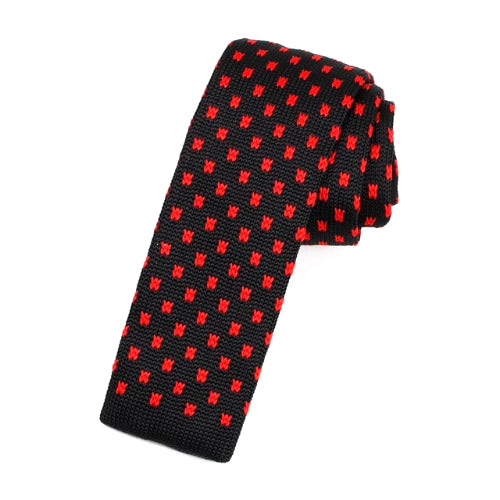 Cravatta in maglia quadrata rossa nera da uomo di classe