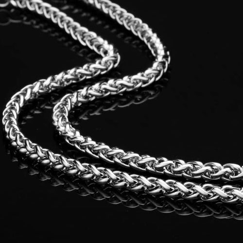 Classy Men 7.5mm Stainless Steel Wheat Chain Necklace