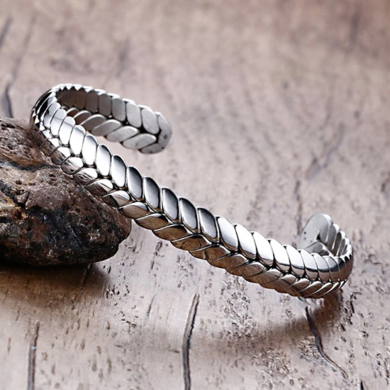 Braided Silver Cuff Bracelet