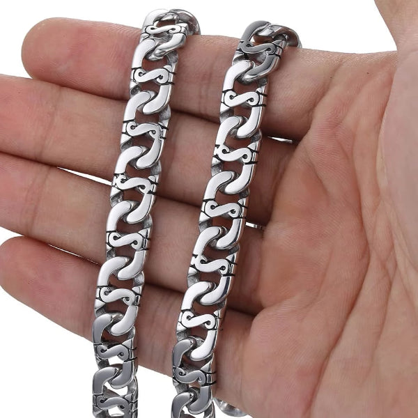 Collana a catena robusta in acciaio inossidabile da uomo di classe da 9,5 mm