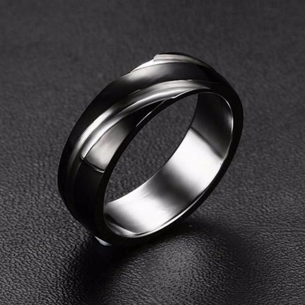 Classy Men Black Stainless Steel Ring - Classy Men Collection