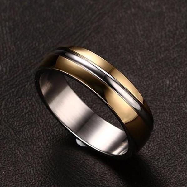 Classy Men Gold Stainless Steel Ring - Classy Men Collection