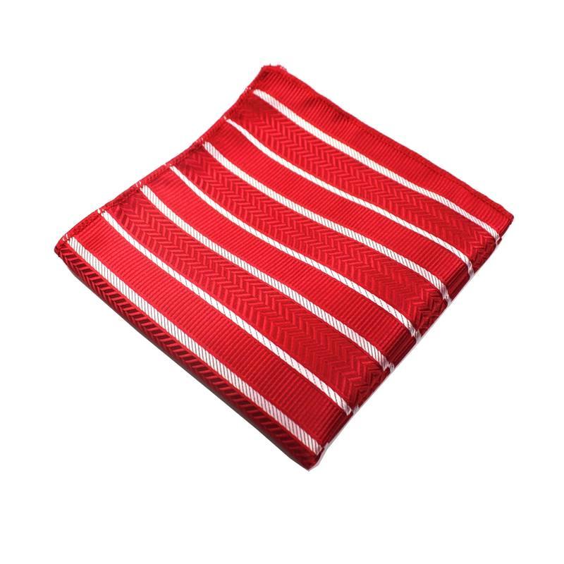 Classy Men Pocket Square Striped Red - Classy Men Collection
