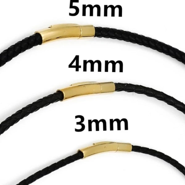 LEATHER CORD NECKLACE - Golden