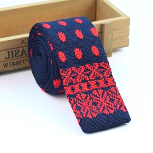 Classy Men Blue Winter Square Knit Tie