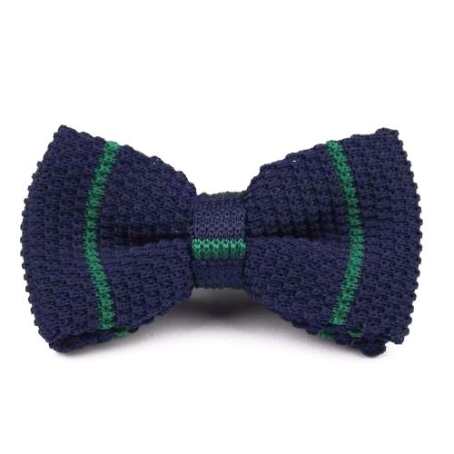 Classy Men Knitted Bow Tie Navy/Green - Classy Men Collection