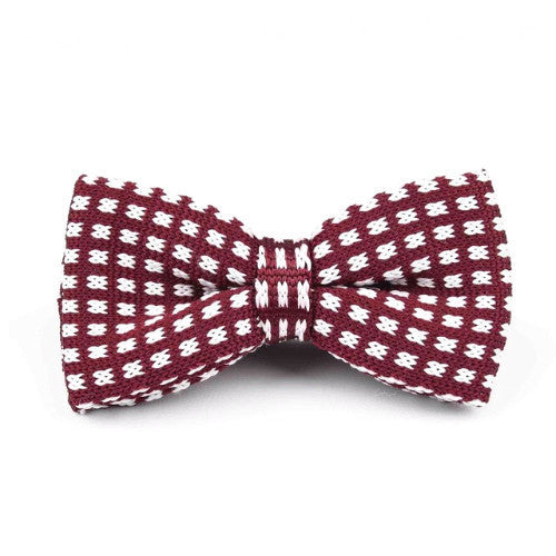 Classy Men Knitted Bow Tie Red/White - Classy Men Collection