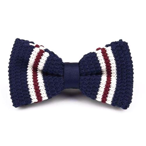 Classy Men Knitted Bow Tie Navy/White - Classy Men Collection