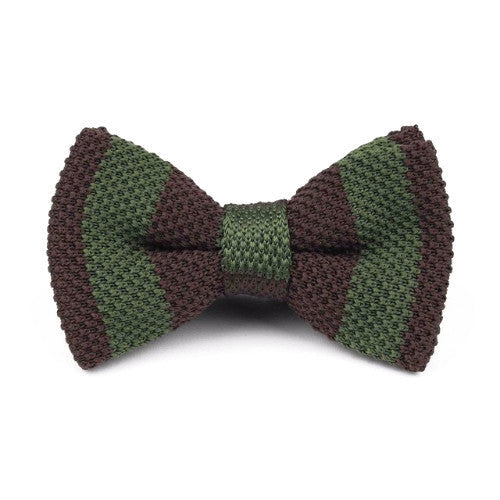 Classy Men Knitted Bow Tie Brown/Olive - Classy Men Collection