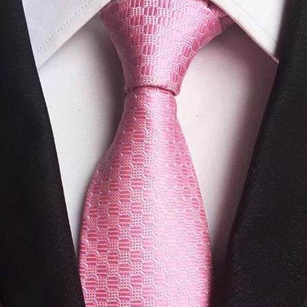 Classy Men Pink Hexagonal Silk Tie