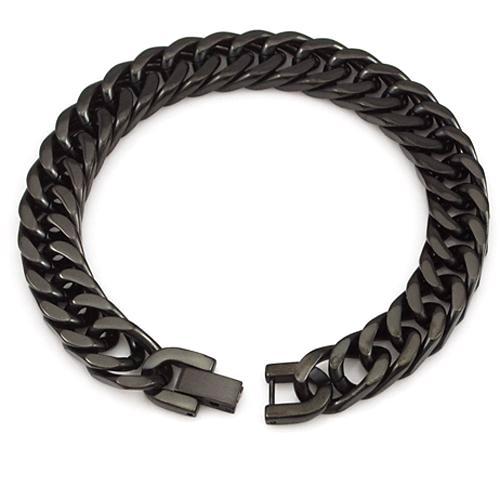 Black Stainless Steel Chain Bracelet For Men