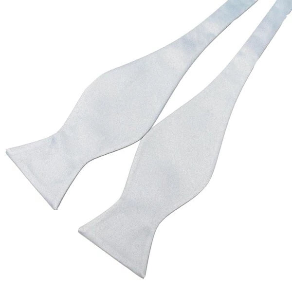 Classy Men Silver Silk Self-Tie Bow Tie
