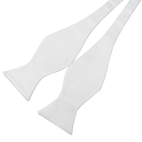 Classy Men White Silk Self-Tie Bow Tie