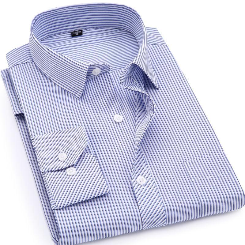 Light Blue Striped Dress Shirt | Modern Fit | Sizes 38-48