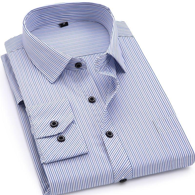 Light Blue Striped Dress Shirt | Modern Fit | Sizes 38-48 - Classy Men Collection