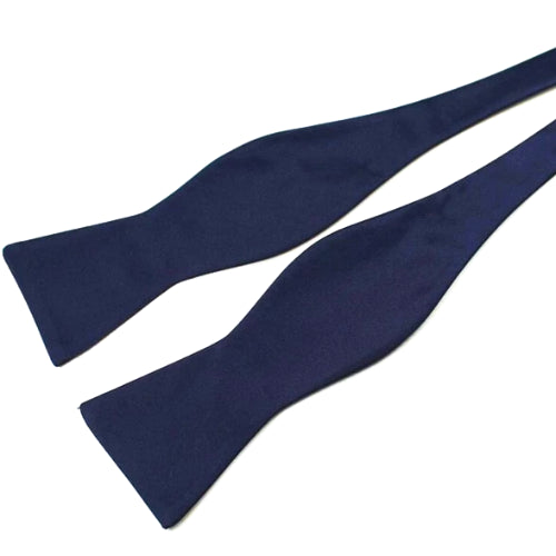 Classy Men Navy Blue Silk Self-Tie Bow Tie