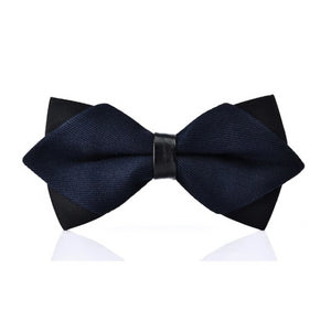 Papillon da uomo di classe con diamanti pre-annodato blu notte
