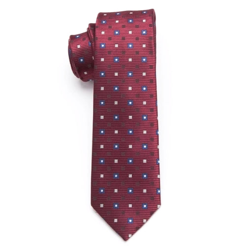 Cravatta skinny quadrata rossa da uomo di classe