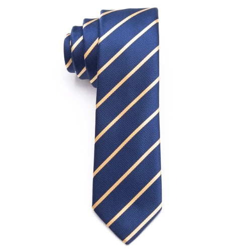 Cravatta skinny a righe dorate da uomo di classe