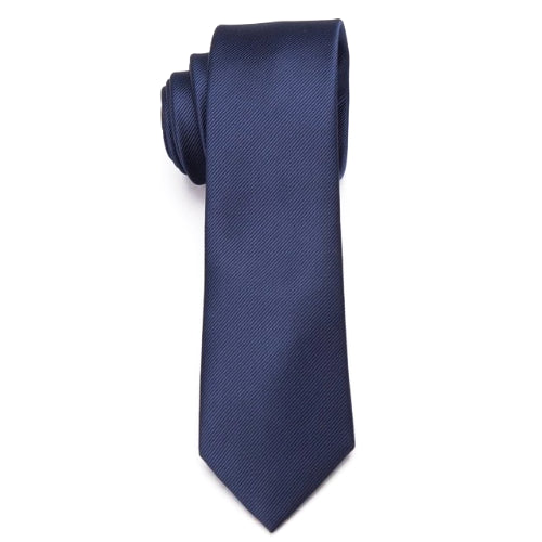 Cravatta skinny blu tinta unita da uomo di classe