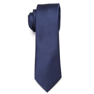 Classy Men Plain Blue Skinny Tie