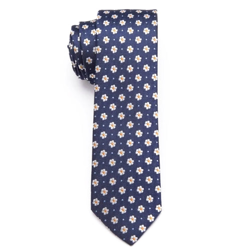 Classy Men Blue Daisy Skinny Tie - Classy Men Collection