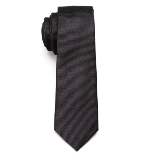 Cravatta skinny nera tinta unita da uomo di classe