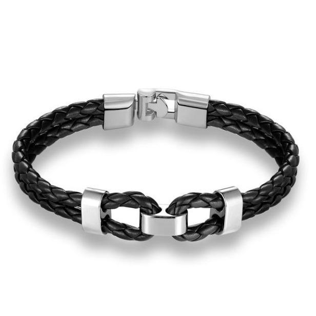 Classy Men Black Leather Bracelet - Classy Men Collection