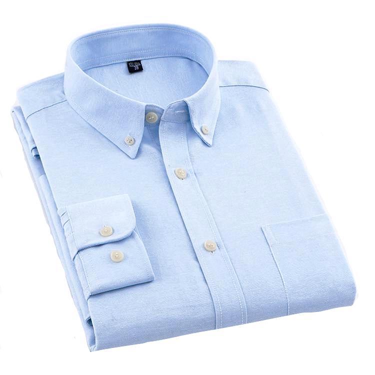 Plain Light Blue Oxford Dress Shirt | Regular Fit | Sizes 38-44