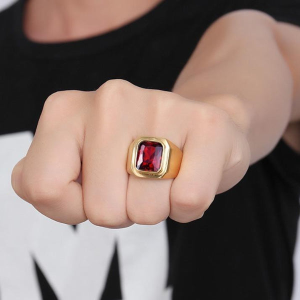 Natural Ruby Mens Ring, Manik Gemstone Ring - Shraddha Shree Gems