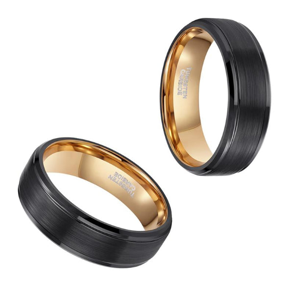 Classy Men Black & Gold Brushed Ring - Classy Men Collection