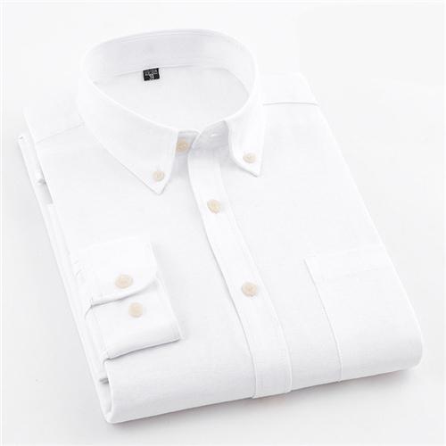 プレーンホワイトオックスフォードドレスシャツ |レギュラーフィット |サイズ38～44