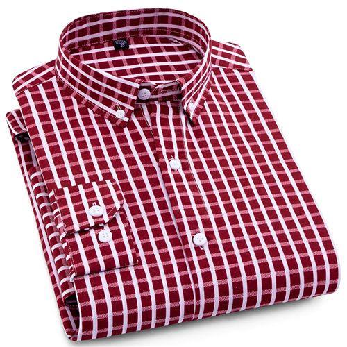 Red Checkered Casual Dress Shirt | Modern Fit | Sizes 38-44