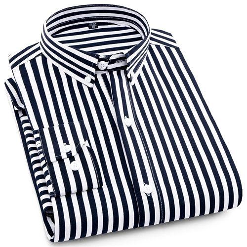 Black Striped Casual Dress Shirt | Modern Fit | Sizes 38-44 - Classy Men Collection