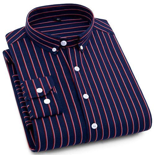 Navy Red Casual Dress Shirt | Modern Fit | Sizes 38-44