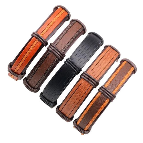 Classy Men Brown Leather Bracelet Set - Classy Men Collection