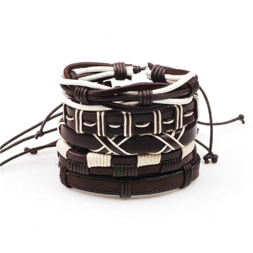 Classy Men Brown Leather Bracelet Set - Classy Men Collection