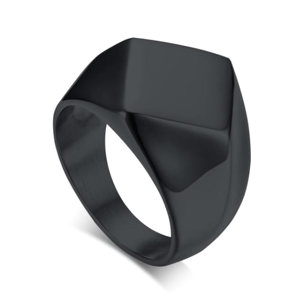 Classy Men Minimalist Signet Ring Black - Classy Men Collection