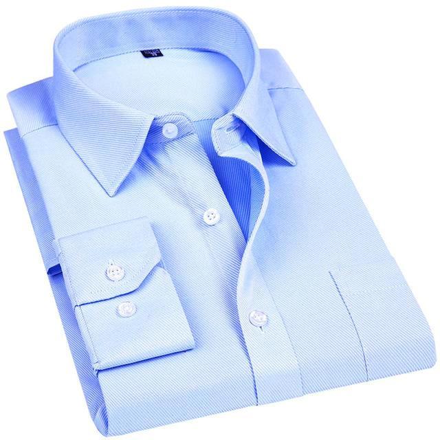 Camicia elegante in twill azzurra | Vestibilità moderna | Taglie 38-48