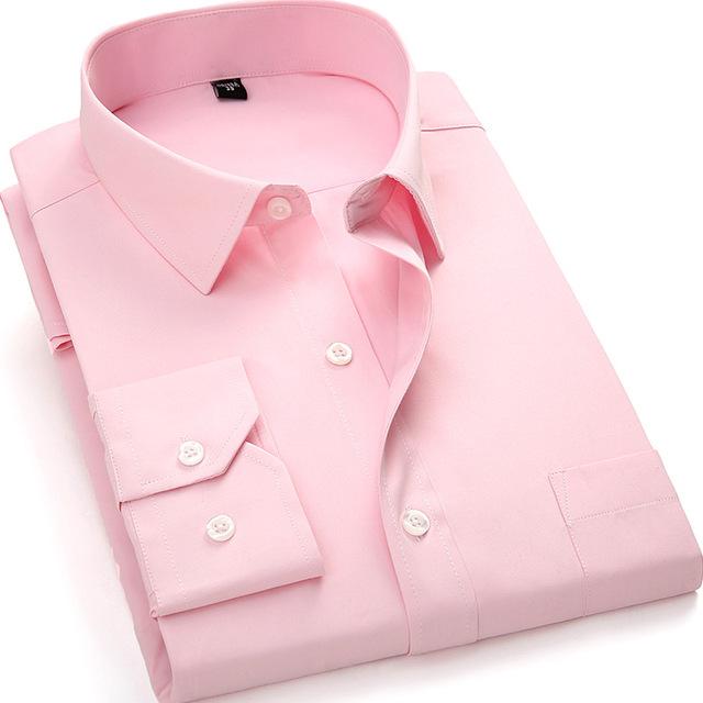 Basic Pink Dress Shirt | Modern Fit | Sizes 38-48 - Classy Men Collection
