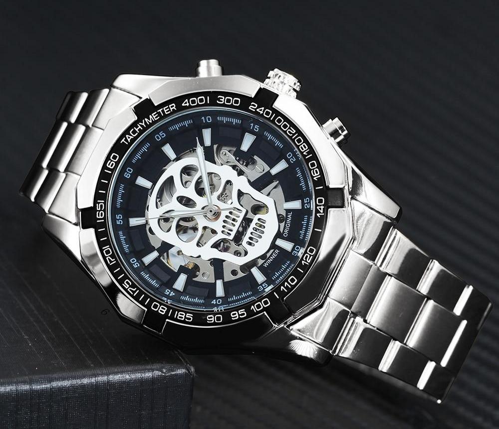 Silver Automatic Skull Trooper Watch | Classy Men Collection
