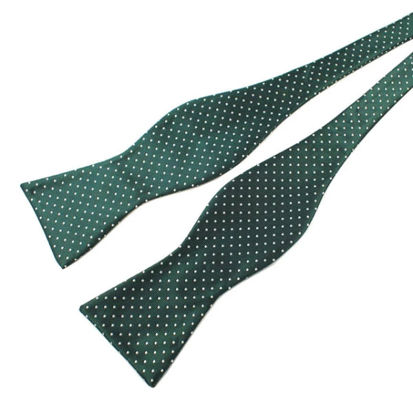Classy Men Green Dotted Silk Self-Tie Bow Tie - Classy Men Collection