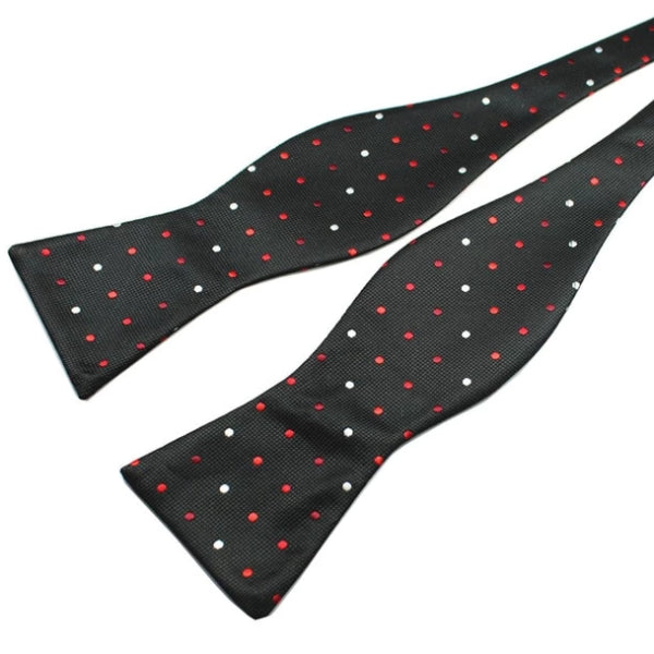 Classy Men Black Dotted Silk Self-Tie Bow Tie - Classy Men Collection
