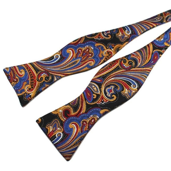 Classy Men Multicolor Paisley Silk Self-Tie Bow Tie